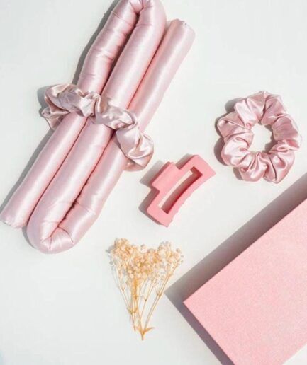 4 Pieces - Pink Heatless Hair Curler Set